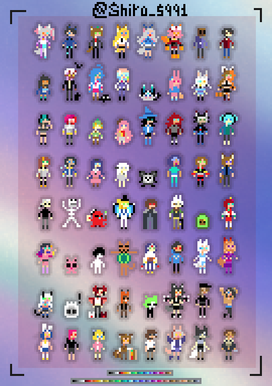 Shiro_5991's tweet photo. 64 Pixelarts fanarts finalizados, en unos días los subo a la web con sus redes sociales y tags correspondientes 😵 https://t.co/ly4dJuuoj1