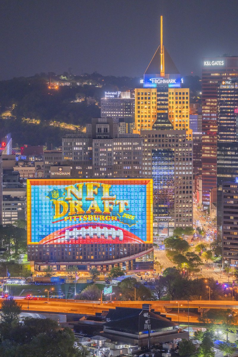 How cool is this?! The Wyndham in downtown #Pittsburgh is lit up with graphics for the Draft, and it looks SO much better than what I had in my head! After the event tonight I ran up to Mt. Washington and the West End to capture it, and these are some of my favorites.