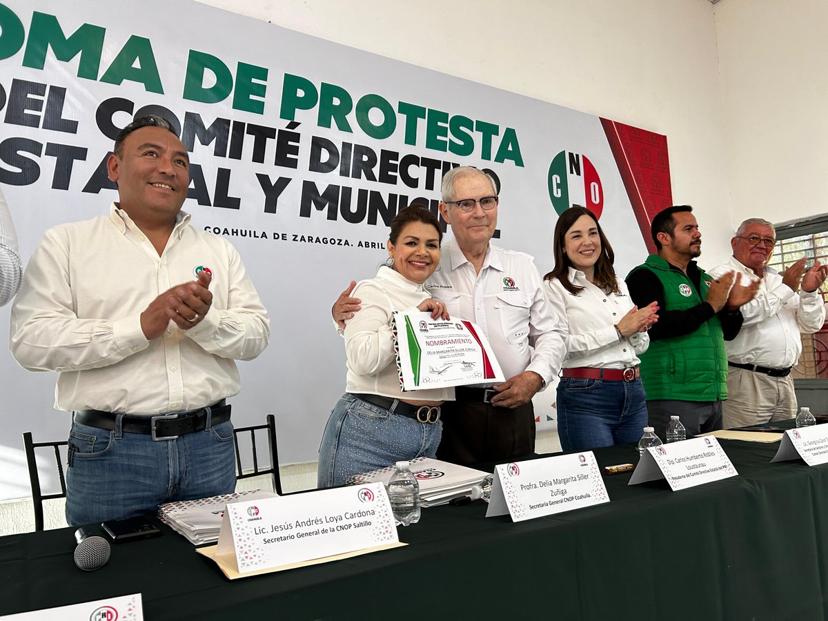 CNOPCoahuilaMX's tweet photo. Con la visión y el liderazgo político de nuestra Secretaria General, la Mtra. Delia Margarita Siller Zùñiga, la CNOP Coahuila refrenda su compromiso histórico con las causas sociales que son bandera y origen de nuestro partido. 

#SomosCNOP #SomosPRI #ConFuerzaYConRumbo https://t.co/nkJf1vHAme