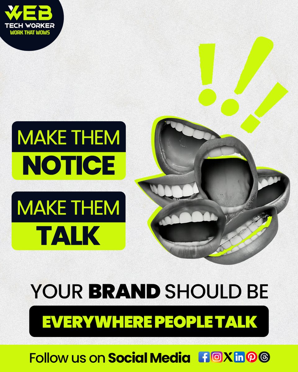 webtechworker's tweet image. Let People Talk About You

Because silent brands don’t grow — loud ones dominate.

#DigitalMarketing #BrandAwareness #SocialMediaMarketing #GrowYourBusiness #MarketingStrategy #OnlinePresence #BusinessGrowth #SocialMediaAds #MarketingAgency #ViralMarketing #WebTechWorker