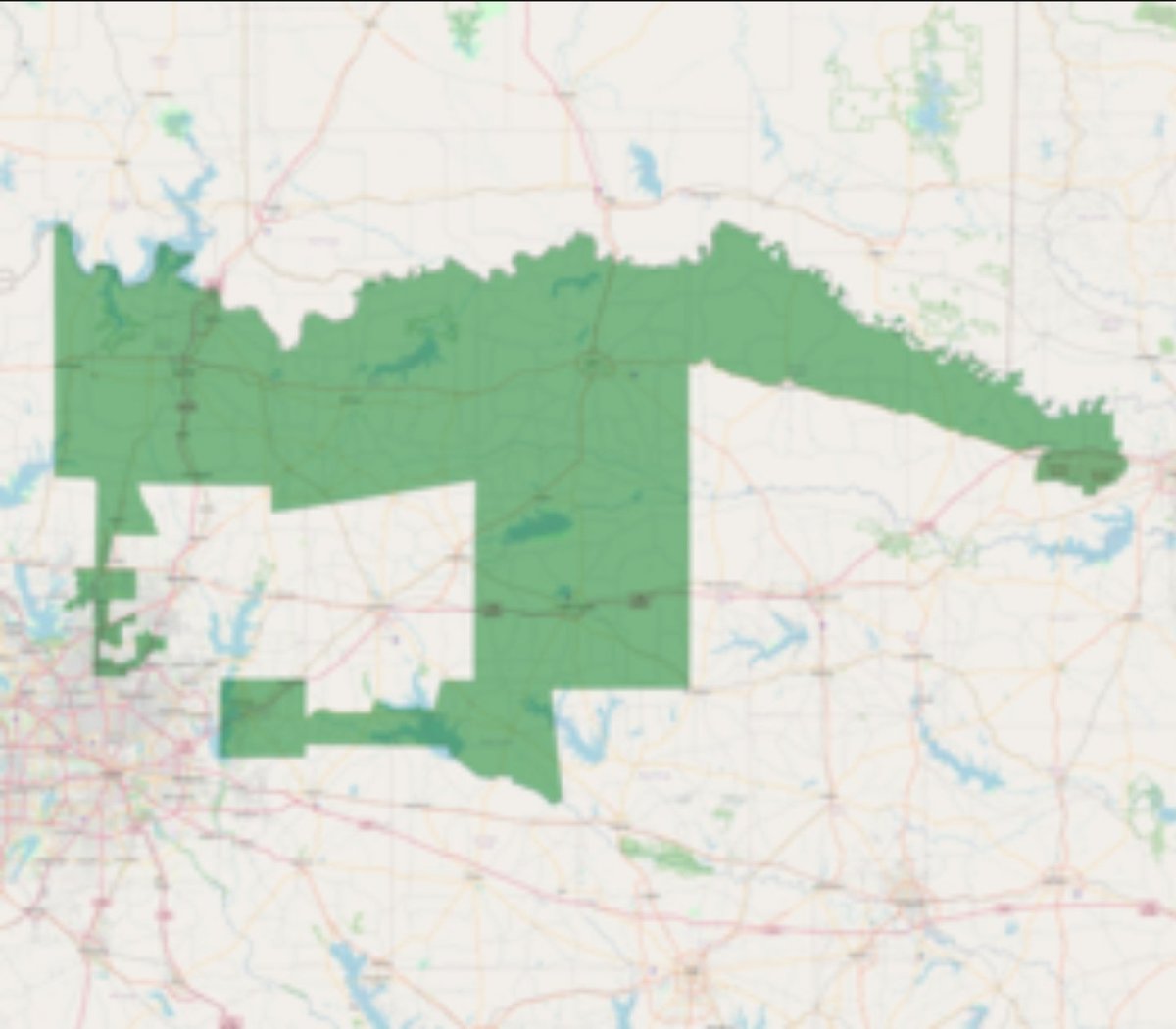 AntiMacro's tweet image. I hope nobody is surprised when suddenly the electoral map is full of oddities like this Texas district, which is exactly why redrawing boundaries is supposed to be done by independent commission. #abpoli