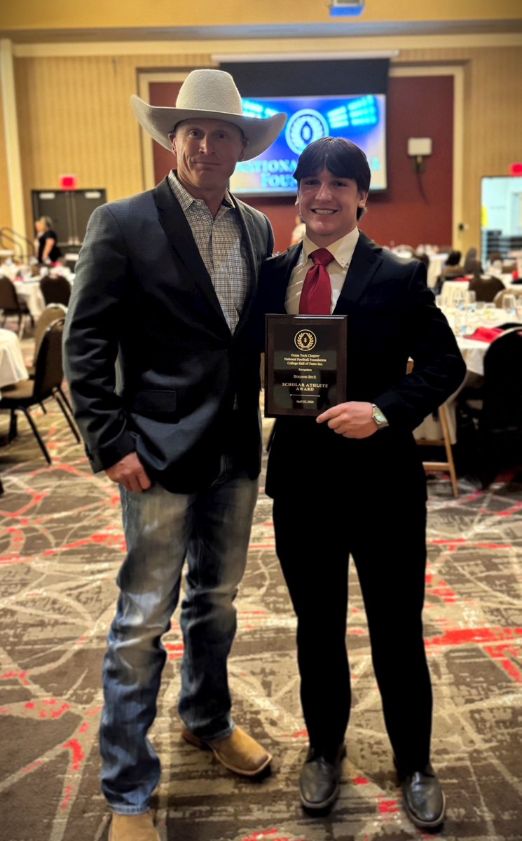 CoachSanders88's tweet photo. Got the honor to be present for this guy to receive the Texas Tech Chapter of the National Football Foundation Scholarship Award!  Congrats bud you continue to be hammer!   So proud of what you have done and who you have become!  Glad to be a small part of it!   

# https://t.co/oHAZGdeKpa