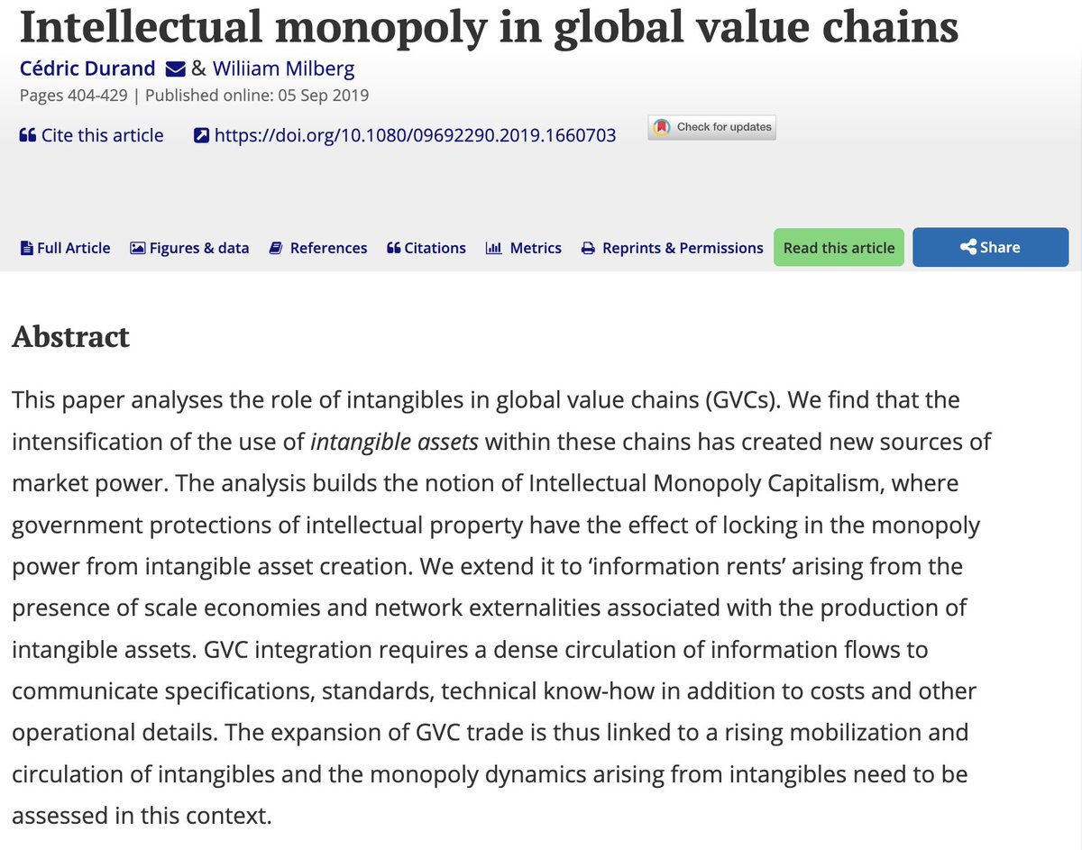 haugejostein's tweet photo. Ted Cruz should read this paper, which highlights that no country has benefited more from the current global intellectual property regime than the United States.

The authors find a tremendous increase in international income generated by intellectual property rights from the 1980s to the 2010s, going almost entirely to high-income countries — dominated by the United States.

In 1980, the income generated from international payments related to the use of intellectual property was fairly evenly distributed across the world. By 2016, this income was a hundred times higher in high-income countries than in low- and middle-income countries (US$323 billion versus US$3 billion).

Indeed, to use Cruz’s words, it is one of the largest wealth transfers in human history: wealth taken by the United States from developing countries.