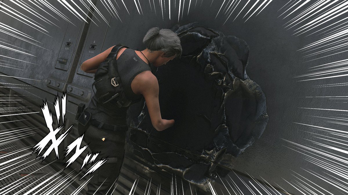 Arwen_223's tweet image. スターボーンのパワーを身に付けた船長が壁を殴れば、こうなる
#Starfield