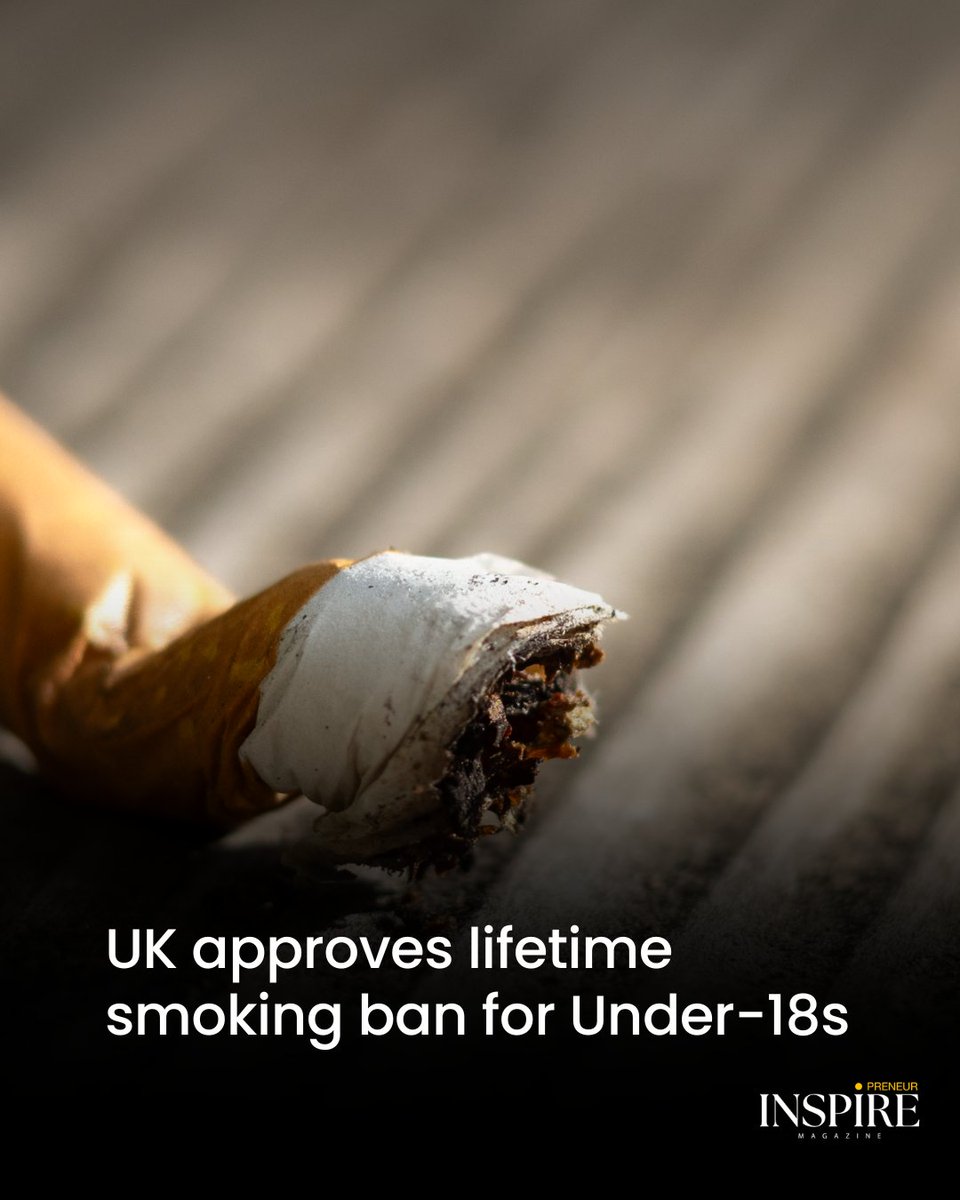 theinspire72961's tweet image. #UK lawmakers have approved a lifetime smoking ban for individuals born on or after January 1, 2009. 

Read more: inspirepreneurmagazine.com/world/policy-u…

#SmokingBan #PublicHealth #Policy #Healthcare #Inspirepreneur