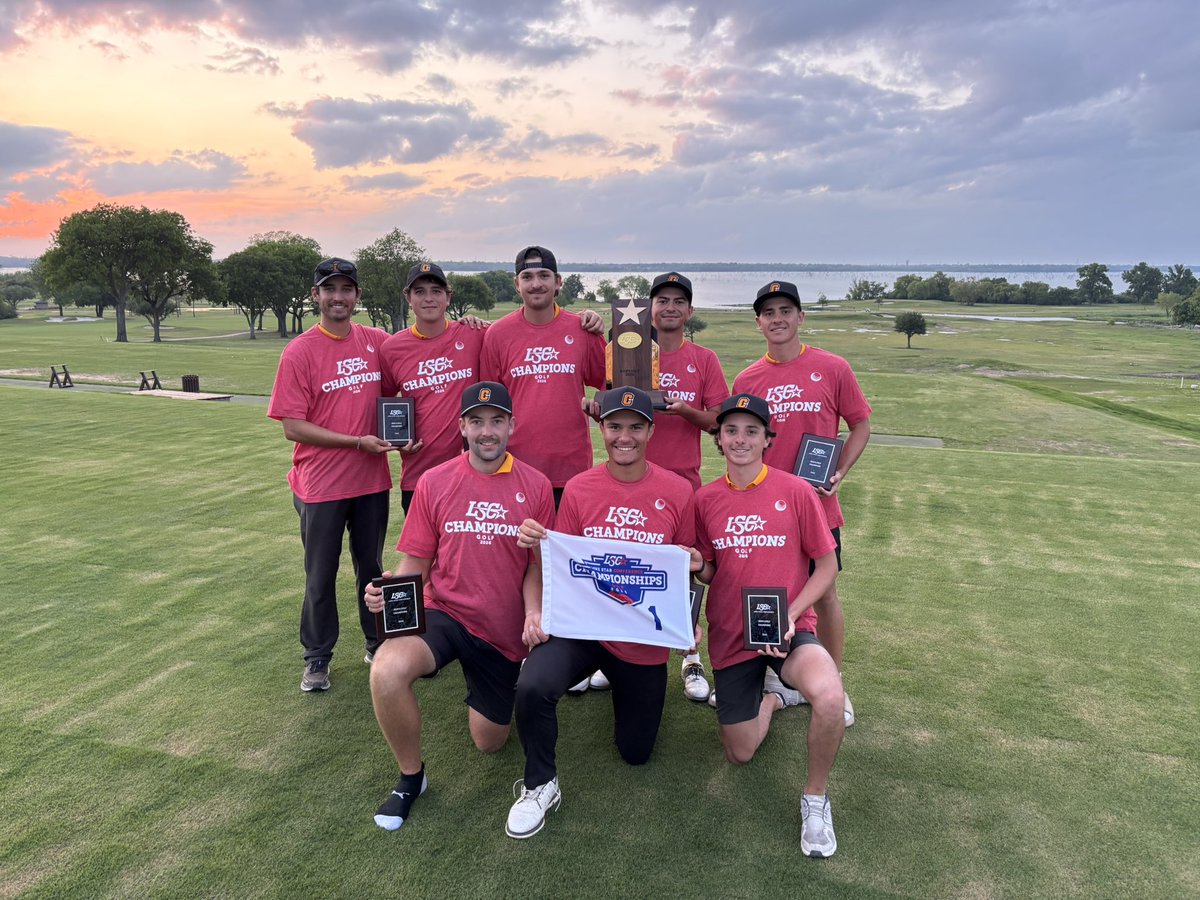 LoneStarConf's tweet photo. Cameron celebrates its record 12th LSC men’s golf title. 🎉👏⛳️🏆🏆🏆🏆🏆🏆🏆🏆🏆🏆🏆🏆
#LSCgolf #D2mgolf @RockwallClub https://t.co/3AelhvFhrs
