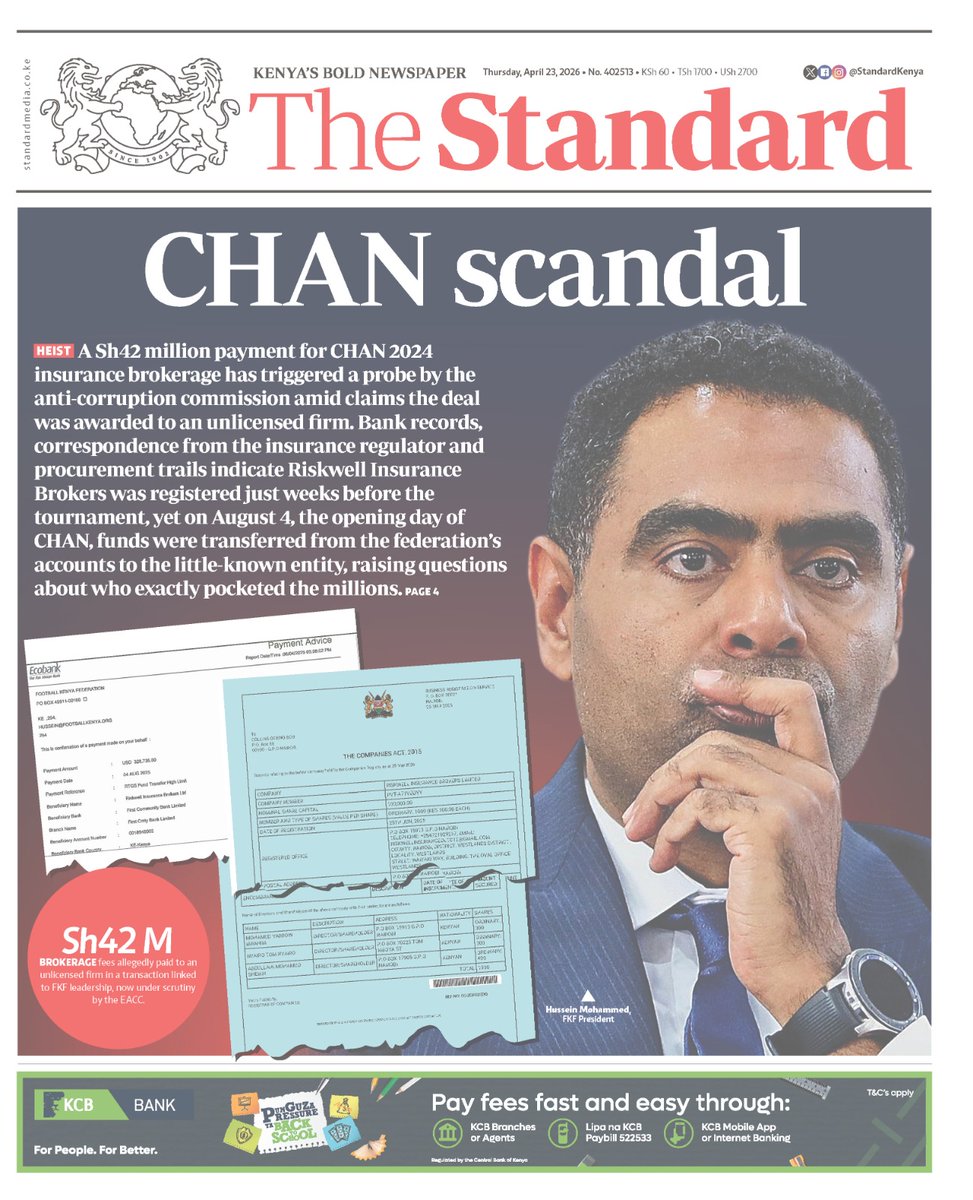 ThikaRoadKe's tweet image. Good Morning Thika Road Lovers
In the newspapers today Thursday #TBT
#Mainaandkingangi
#MwashumbenaMwakideu
#Binance