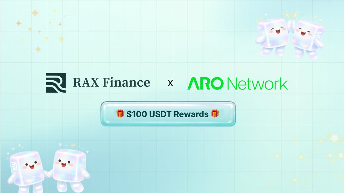 100 USDT Giveaway with <a href="/AroNetwork/">ARO Network</a> ❤️‍🔥

Rax Finance is teaming up with <a href="/AroNetwork/">ARO Network</a>, where you can own an AI agent that works and earns for you.

How to join:

1. Follow <a href="/RaxFinance/">RAX Finance</a> &amp; <a href="/AroNetwork/">ARO Network</a>
2. Join the waitlist: app.rax.finance/waitlist/
3. Comment your EVM address and waitlist