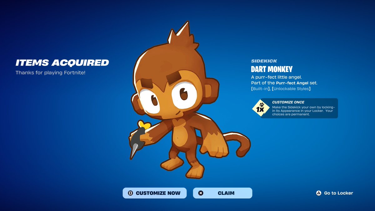 FortniteFNLK's tweet image. FORTNITE BLOONS TD 6 DART MONKEY SIDEKICK RELEASES TODAY ITEM SHOP!

USE CODE 'FNLK' #ad