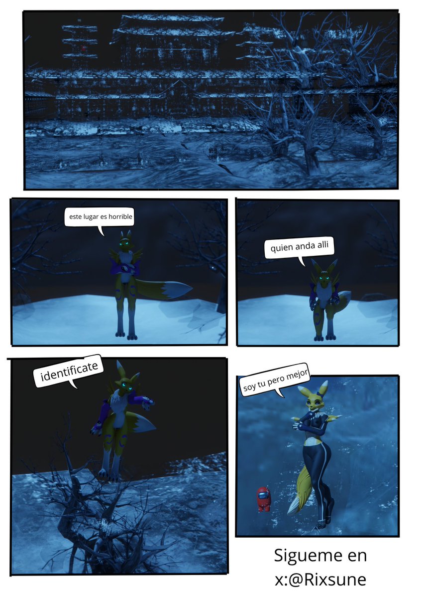 rixsune's tweet image. Hola raza como ya dije, quería hacer historietas con mis renders no solo hacerlos, así que estaré trabajando en esto por un rato no dejare de hacer renders normales.
modelo de Renamon 1 :@BlackLya3D 
modelo 2: @alrgwoodnbadger 
#Renamon #digimonfanart #digimon #furrycomic adios