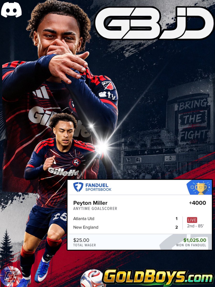💥 BANG! 💥

Cash the +4000 Soccer Play for <a href="/FIFABrit/">Sam/FIFA Brit</a> 🔥

$25 ➡️ $1,025 😤

DM us for a limited discount code and CASH with us! 👉 GoldBoys.com