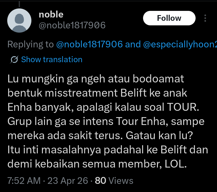 "Cari info sebenernya"
Sebenernya gmn?
Yg kyk lu blg ini? Demi kebaikan member protes ke agensi dgn boikot tour?
Pdhl member sendiri blg mereka excited utk tour?
Jd "info sebenernya" yg lu mksd, source: trust me bro?
Hrs lbh percaya narasi kalian drpd omongan member sendiri? 🙃