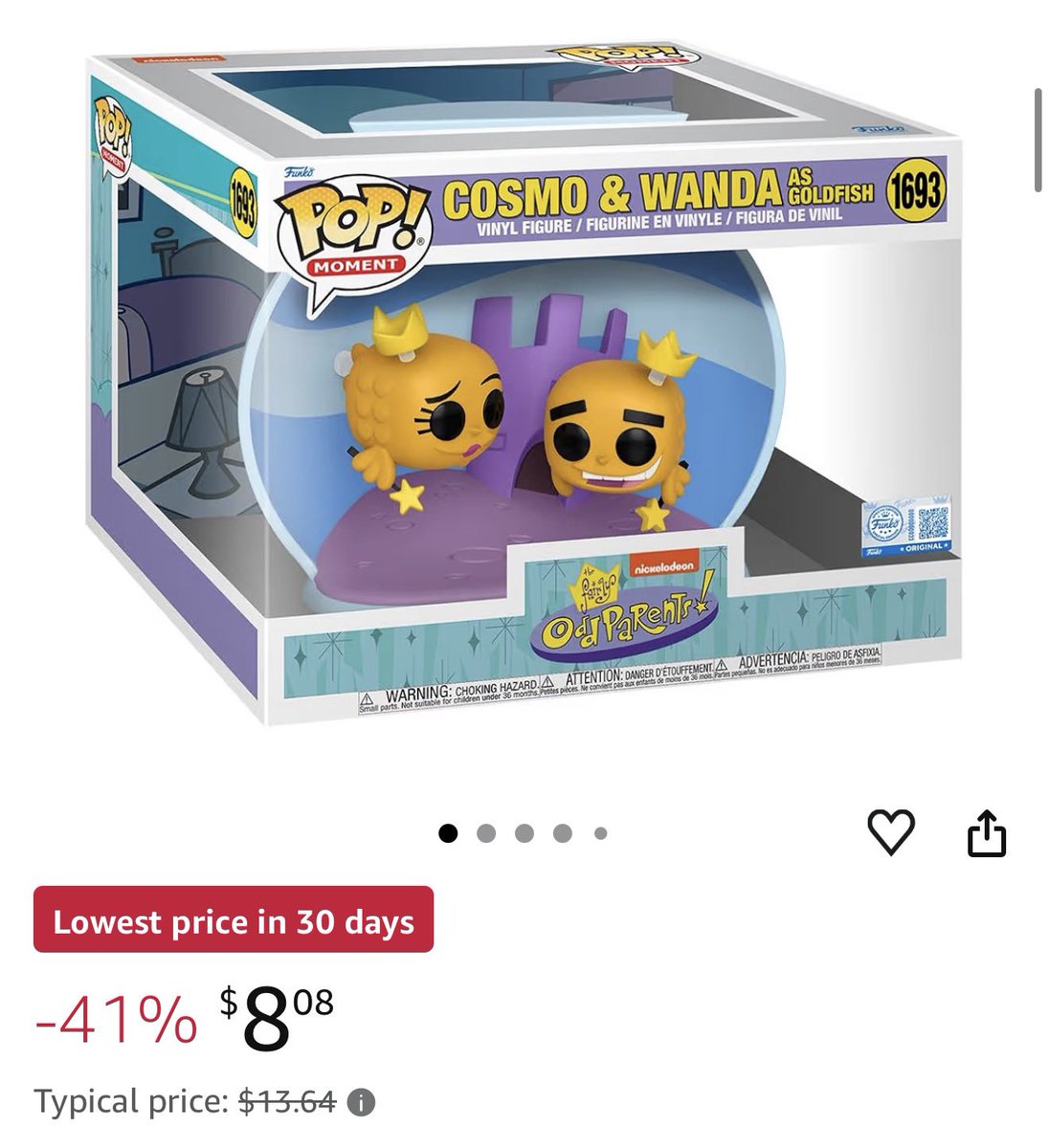 DisTrackers's tweet image. Deal 🚨 Amazon exclusive Cosmo &amp;amp; Wanda Moment is only $8.08 at Amazon!
.
amzn.to/4kDtUb5
.
#Ad #FairlyOddparents #Nickelodeon #Funko #FunkoPop