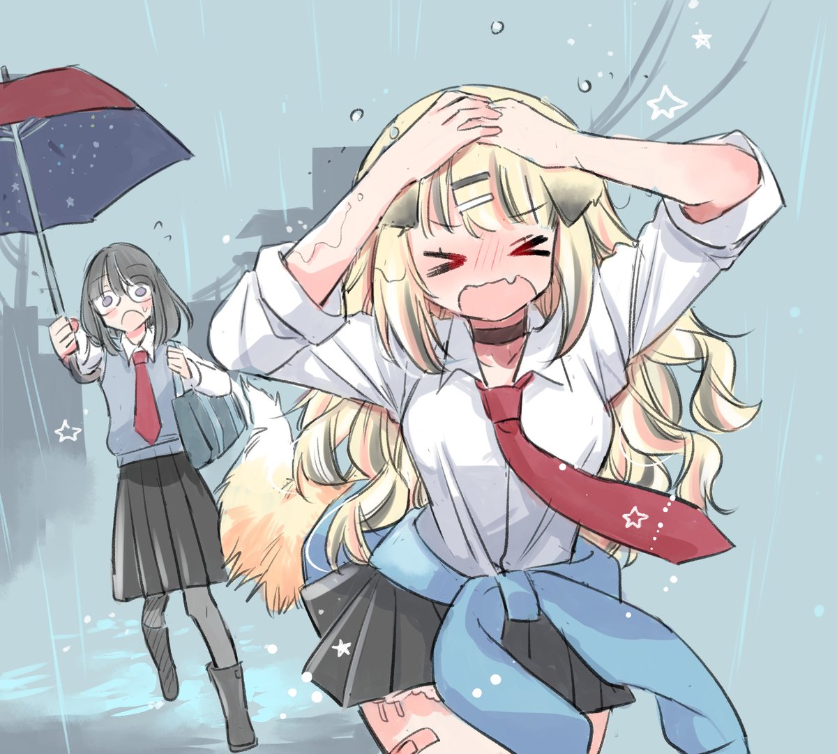 わーっ雨―っ!!🦊