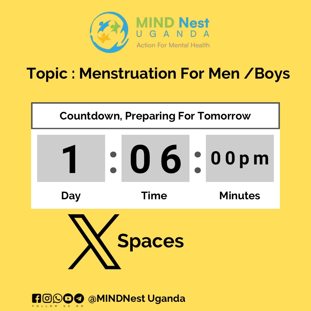 mindnestug's tweet image. Menstruation is a human topic, not just for girls.

Join us tomorrow at 6PM on X Spaces as we break stigma, build understanding, and have real conversations.

#MindNestUganda #MenstrualHealth #BreakTheStigma