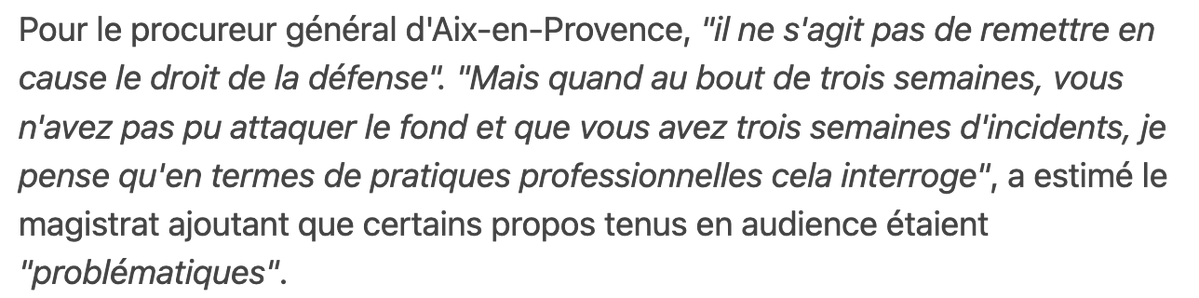 Non, il s'agit très clairement de remettre en cause les droits de la défense, en faisant peser sur eux la menace de poursuites disciplinaires pour l'usage d'une voie de droit ou leur liberté de parole à l'audience. En aucun cas ça passerait devant la CEDH, le PG ne peut l'ignorer