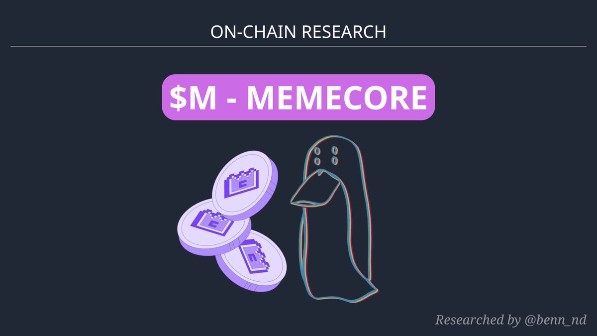 benn_nd's tweet photo. 🔎🐾ON-CHAIN RESARCH: 

➤ $M TOKEN - @MemeCore_M 

➤ Challenge from @zachxbt & MemeCore Community

📚 References:

- https://t.co/GLJTH6i8Nv
- https://t.co/a7jUtGI1iU
- https://t.co/WmIpGSFZGn

📑Table of Contents

1. Two chains operating in parallel.
2. Real circulating supply
3. Is there a supply squeeze happening?
4. Is there any price manipulation?

1⃣ Two chains operating in parallel.

With the current circulating supply of 1.29B tokens across two different chains, I will go through each chain one by one. On BSC, there are 229,684,135 tokens, which means the amount of tokens that have vested/unlocked/are transferable on Memecore is approximately 1.06B tokens.

➝ The BSC token primarily operates through Binance and Kraken.

➝ The MemeCore chain token primarily operates through Bitget and Gate

2⃣ Real circulating supply

Checking DEX volume shows only a few hundred thousand dollars in trading volume. Therefore, it’s reasonable to conclude that most of the volume comes from CEXs. As a result, we only need to focus on calculating the actual token amounts held on CEX wallets using explorers, OKX Web3, and cross-checking again on Arkham.

→ BSC token: Binance wallet holds around 112M tokens; Kraken holds around 356K $M tokens.
→ MemeCore chain token: Bitget holds around 5M tokens; Gate holds around 2.2M tokens.
→ In reality, CEXs are holding only about 7.5M tokens out of the total 1.2B tokens effectively circulating across the two chains.

→ This figure may be slightly off because I haven’t been able to identify BitMart’s hot wallet address yet. The other exchanges are negligible.

3⃣ Is there a supply squeeze happening?

I believe there is. 

➤ I’ll start with the MemeCore chain.

- On the MemeCore chain, the top 100 wallet addresses hold almost the entire project supply. These tokens were transferred/withdrawn as early as 268 days ago.

- For example, address 0xC47b57119e5e43211da0de49706432de6C8A0c0a received tokens from day one. 6 days ago, it transferred 2M $M to 0x19aD7931e9A434484ddAAB2767a693A28b87bf57.

- Address 0x96098084a8767c1BC7BE7F44Aa7Dc9dAb434Db15 currently holds 32K tokens, has been active since the early days, and withdrew tokens from https://t.co/yFXKaeJHRz 193 days ago.

- Address 0xe93B6b6e3C781E3F1a13d3D52eEc4362D7278b2c received tokens 2 days ago from 0xA7e5409b9f51E1Ab11ECa17b8371bA5B444aD859.

- Address 0xe8039971A2FF67D17420681BB159A1251E54381E (balance: 3M tokens) received tokens through the following path:
 0xA2c98A784CD8db28dBcB5D07D22377db305EddF0 -> 0x28c80649b96d0C2E0D1892EdC21619BA66D674F2 -> 0xe8039971A2FF67D17420681BB159A1251E54381E -> 0xA7e5409b9f51E1Ab11ECa17b8371bA5B444aD859

- Address 0xDD04f596569B09BB967ab9f20cDc1b7bc7495afD may be an intermediary MM wallet used to rebalance token amounts between Bitget and Gate.

➤ Similarly on BNB Chain, the top 100 wallets hold the majority of the tokens and remain inactive. The DEX volume is also not large enough to be worth considering.

=> From this, I can conclude that there is a deliberate circulating supply squeeze by moving tokens into inactive wallets. Recently, there have also been token movements from previously inactive wallets.

4⃣ Is there any price manipulation?

Looking at Spot and Perp volumes, Spot volume is mainly from Bitget and https://t.co/yFXKaeJHRz, around $1–2M. Perp volume is about $49M on Binance, $25M on KuCoin, $19M on Bybit, and $9M on Bitget. Based on this, I don’t think the team is showing clear signs of manipulation.

There is no concrete way to prove that they are manipulating the price to liquidate futures traders like $RAVE or $SIREN reportedly did.

If you found this helpful, please consider giving me a LIKE 👍, RT 🔁 and a FOLLOW ➕