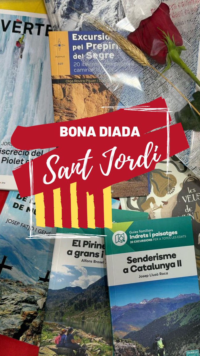 FEEC_cat's tweet photo. Aquest Sant Jordi llegeix muntanya 🌹📚

Us deixem algunes recomanacions de llibres de muntanya per aquest #santjordi 

🔗 https://t.co/T774lk0nmE

#sentlamuntanya #sommuntanya #somcultura https://t.co/YDmbvGkzTm