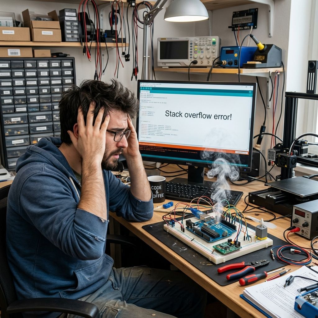 incurablemaker's tweet image. 𝗜𝗻𝘁𝗲𝗿𝗻𝗮𝘁𝗶𝗼𝗻𝗮𝗹 𝗗𝗮𝘆 𝗼𝗳 𝗜𝗴𝗻𝗼𝗿𝗶𝗻𝗴 𝘁𝗵𝗲 𝗦𝘁𝗮𝗰𝗸 𝗢𝘃𝗲𝗿𝗳𝗹𝗼𝘄 𝗪𝗮𝗿𝗻𝗶𝗻𝗴
23rd April

Yes, you only created 48,369 variables but why can't the Arduino can process them all 14 times a second...
#MakerDay #MakersGonnaMake #Arduino