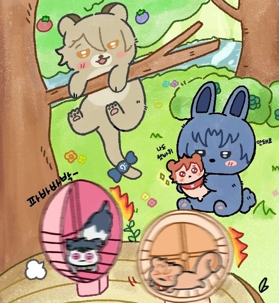 운동조가 설치류라 쳇바퀴로 운동하는게 귀엽지