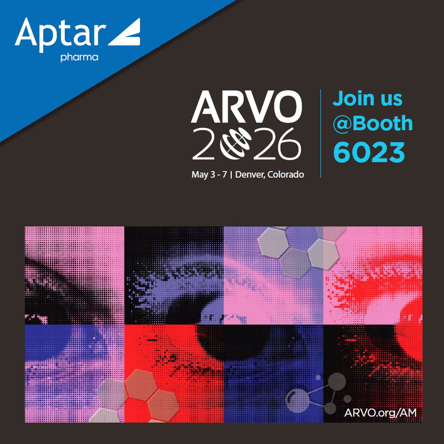 aptar's tweet image. Join #AptarPharma at #ARVO2026! Stop by Booth 6023 to meet our team and learn how our science-based approach in developing innovative ophthalmic solutions is enhancing the preservative-free user experience.​ #Ophthalmic #OphthalmicSqueezeDispenser #BeattheBlink #PreservativeFree