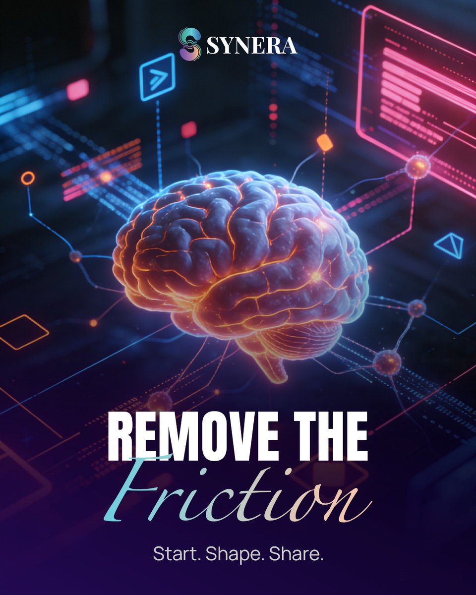 PRYME_PLUS's tweet photo. ⚡ Remove the frictionStart. 

Shape. Share.

🧬 AI clears the gap between ideas &amp; executionLess waiting.

Less complexity.
More output.
Create freely. 
Deliver fast.

#SYNERA #AIWorkflow #CreativeAI https://t.co/fxsb1bIXqa
