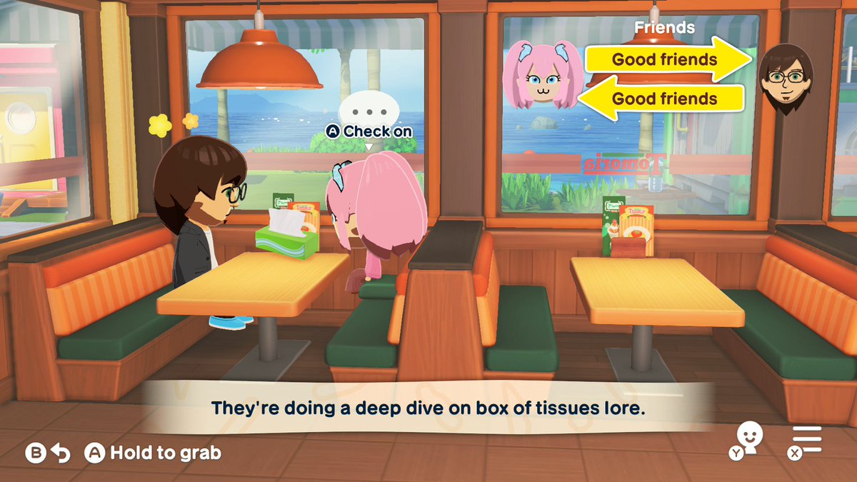 EternalFuse's tweet photo. when I added @chibidoki onto my island last week, I gave her a box of tissues and for a few days, she went around trying to lecture other miis about the box of tissues. She acts like real Chibi, honestly one of my favorite Miis on the island so far. https://t.co/2Kqb9t9IuO
