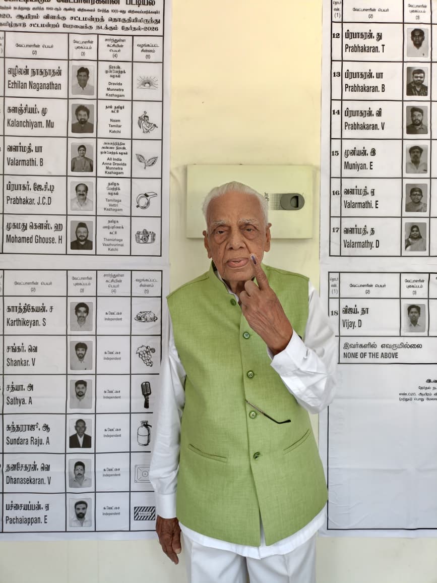 At the age of 99, I have seen our nation earn its voice - and today, I used mine. The first time I  voted was in 1946 as a Medical Student. 
Voting is not just a right, it is a responsibility to the future we leave behind.
Your one vote matters. Step out. Stand up. Be counted.