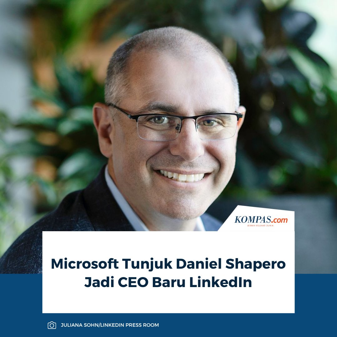 KompasTekno's tweet image. Platform jejaring profesional di bawah naungan Microsoft, Linkedin, berganti kepemimpinan menunjuk Daniel Shapero sebagai CEO baru LinkedIn, menggantikan Ryan Roslansky yang memimpin sejak 2020.

👉🏻Baca selengkapnya tekno.kompas.com/read/2026/04/2…

~AM #Microsoft #Linkedin #CEO
