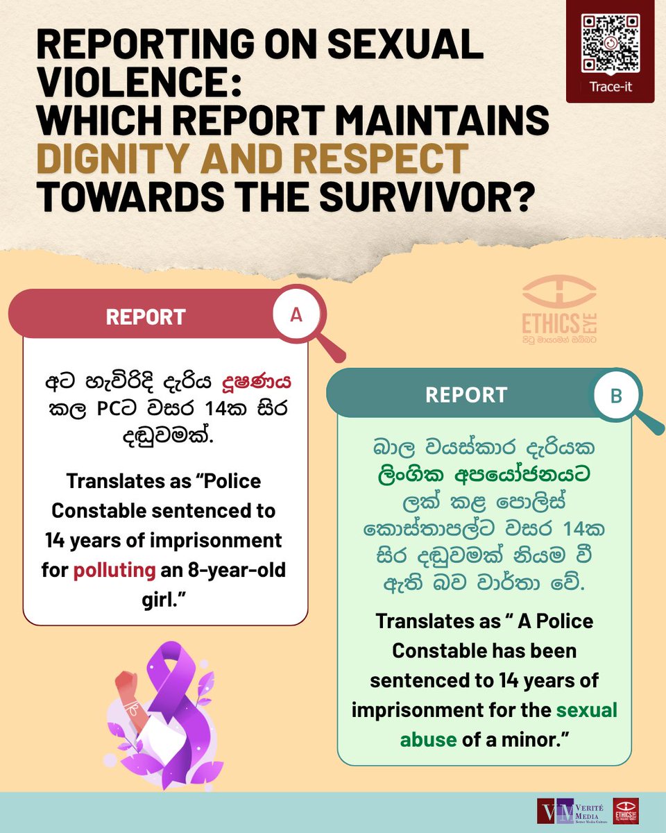 As seen in report A, terms that imply shame or impurity can stigmatise the survivor and distract from the perpetrator’s actions. Ethical journalism calls for a survivor-centred approach that clearly and accurately describes the offence, without reinforcing shame.