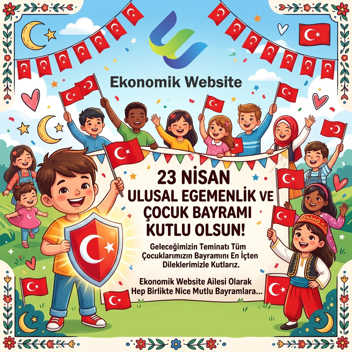 ekonomikwebst's tweet image. Geleceğimizin mimarları, neşemiz ve umudumuz olan tüm çocuklarımızın bayramını en içten dileklerimizle kutluyoruz. Gazi Mustafa Kemal Atatürk’ün çocuklara armağan ettiği bu anlamlı günde, sevgi dolu ve aydınlık bir gelecek dileğiyle...