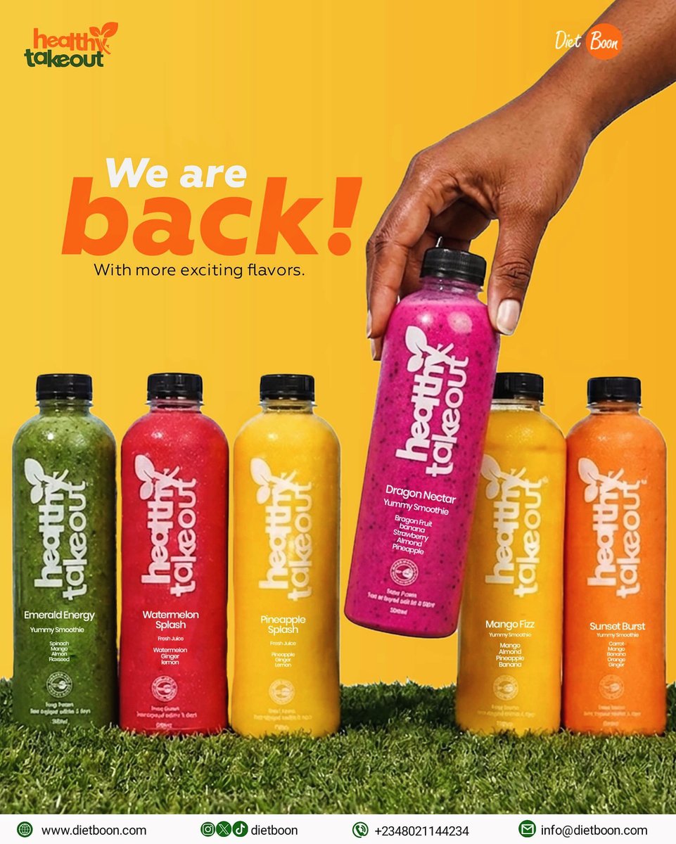 dietboon's tweet image. We are back….. and we’re bringing the good stuff with us. 
Fresh blends. Real ingredients. No stress.
Whether it’s smoothies, juices, or full meals, healthy living just got easier!
Ready to level up your routine? 
Order now via link in bio.

#Dietboon #HealthyLiving #smoothie