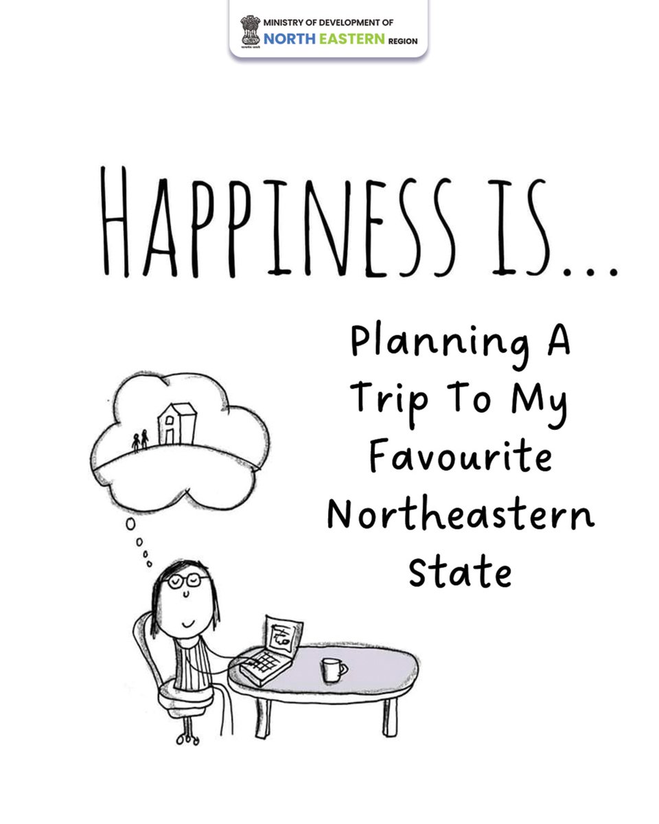 MDoNER_India's tweet image. Happiness is planning a trip to Northeast India, where every little detail fills you with excitement. Your next beautiful escape is waiting—start planning it today. 

#MDoNERIndia #NortheastIndia #IncredibleIndia