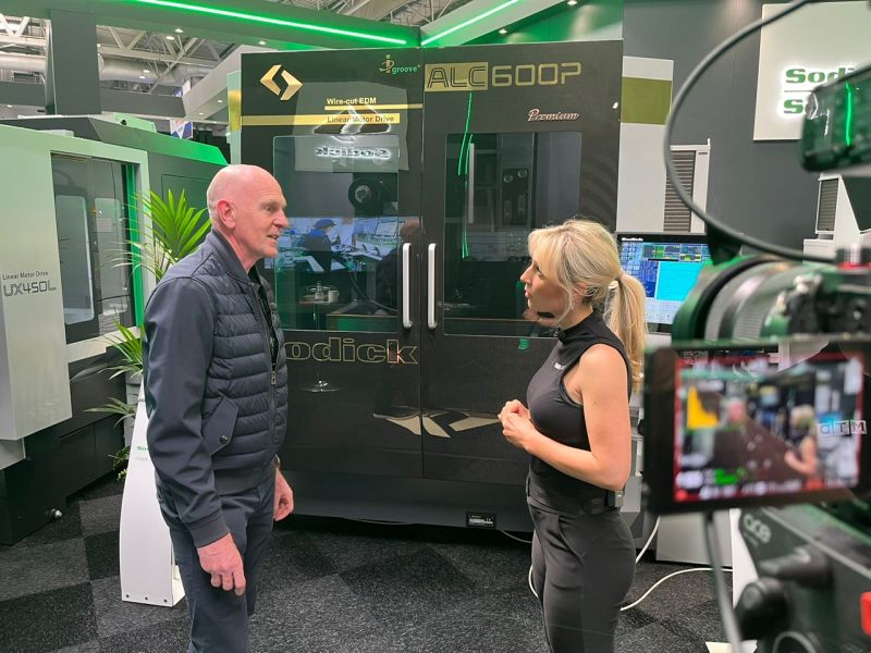 AandMEDM's tweet photo. Great to visit #Sodick stand at MACH Exhibition. Our MD, Mark Wingfield was interviewed by @mtdcnc & served a Guinness topped with A&M's logo.
#EDMmachining #wireEDM #sparkEDM #precisionengineering #ukmfg https://t.co/EYRgP8Mdzo