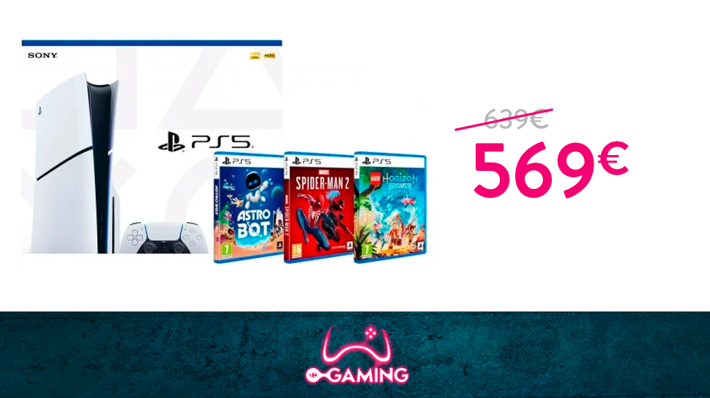 CarrefourGaming's tweet photo. Consola PS5 + Astro Bot, Spider-Man 2 y LEGO Horizon Adventures por solo 569€!!! Y si, son todos juegos físicos ;) 👉 https://t.co/nRJNbma1F3 https://t.co/wpKWBataaJ