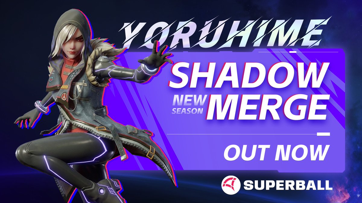 Superball_Game's tweet image. New Season 'Shadow Merge' Has Arrived in Superball!

Introducing brand-new offense hero 'Yoruhime' and a fresh set of Season Pass rewards, a great time to be back in the action! #superball