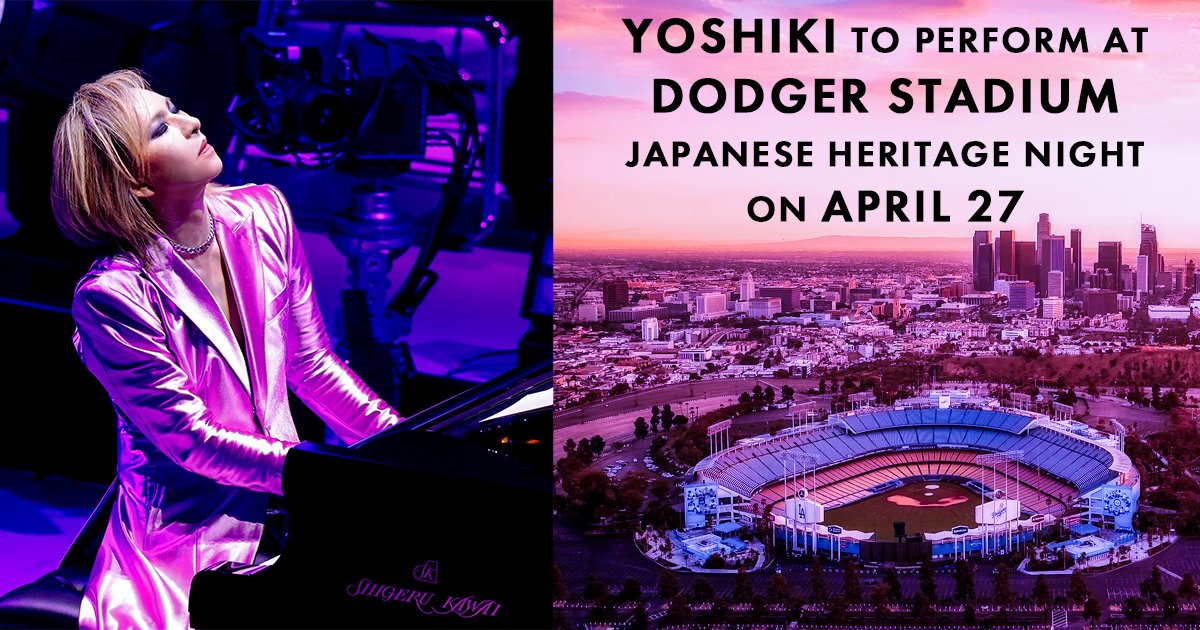 Oh...I am very curious! 
<a href="/YoshikiOfficial/">Yoshiki</a> san will perform the U.S. National Anthem at Dodger Stadium on Monday, April 27, for Japanese Heritage Night.
Approaching this as a "cinematic fusion," YOSHIKI will perform a cutting-edge arrangement ahead of the Dodgers vs. Marlins game