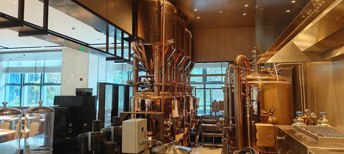 Dehuibrewing's tweet image. Dehui brewing equipment running perfectly in a limitted space at a business hotel in Hangzhou, China.#brewingequipment #microbrewery #craftbeer #brewery