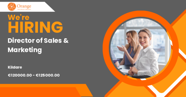 Orangerecruits's tweet image. New opportunity! Director of Sales &amp;amp; Marketing, €120000.00 - €125000.00 per annum + Competitive Package - #Kildare. paiger.link/1600692630