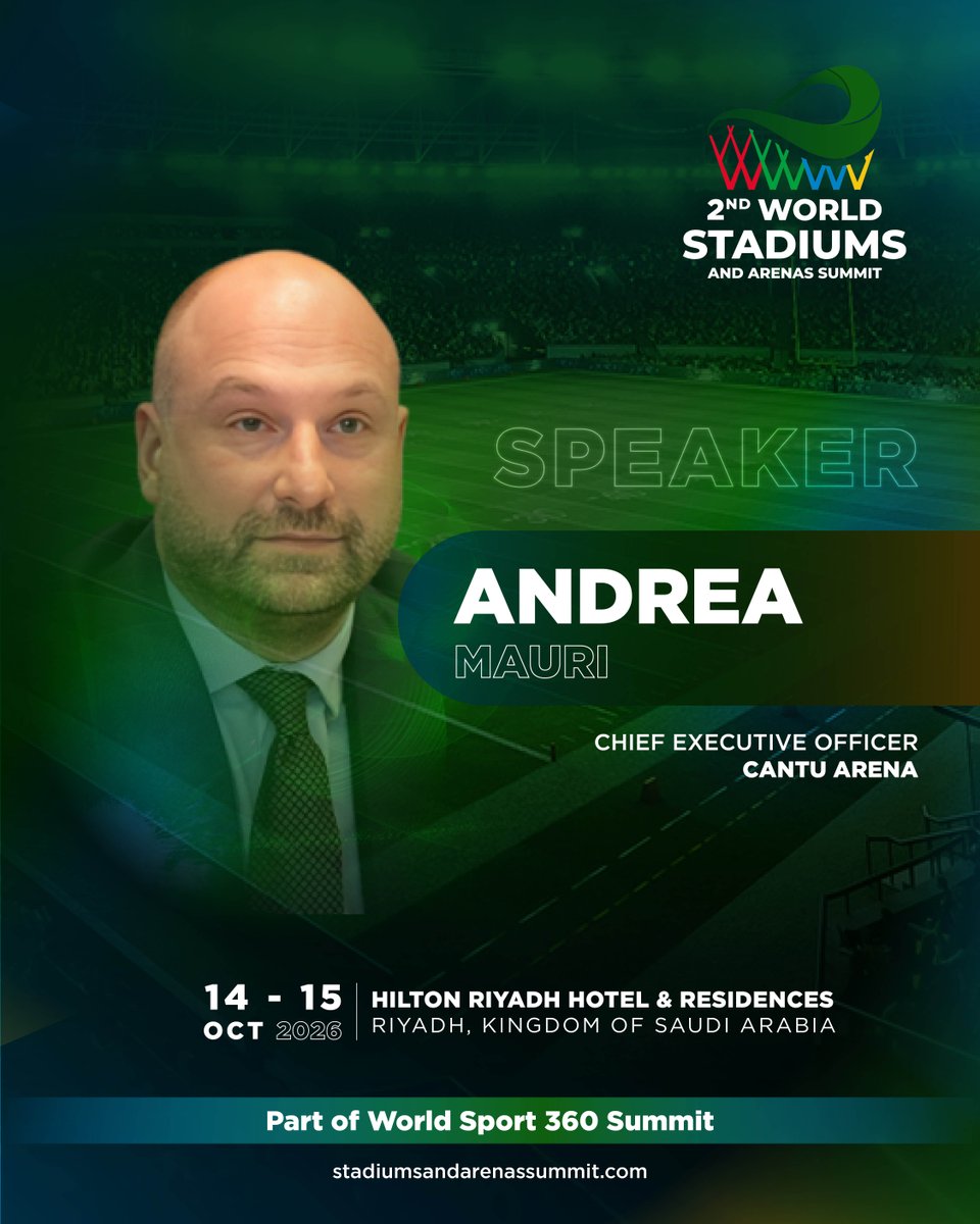 Andrea Mauri, CEO, <a href="/cantuarena/">Cantù Arena</a>, joins the #WSAS2026 to share frontline insight on arena leadership, revenue strategy, &amp; elevating the live fan experience in competitive entertainment markets.

📅 14-15Oct 2026 |📍Riyadh
🔗 bit.ly/44IAabK

#ArenaManagement #SportsBusiness