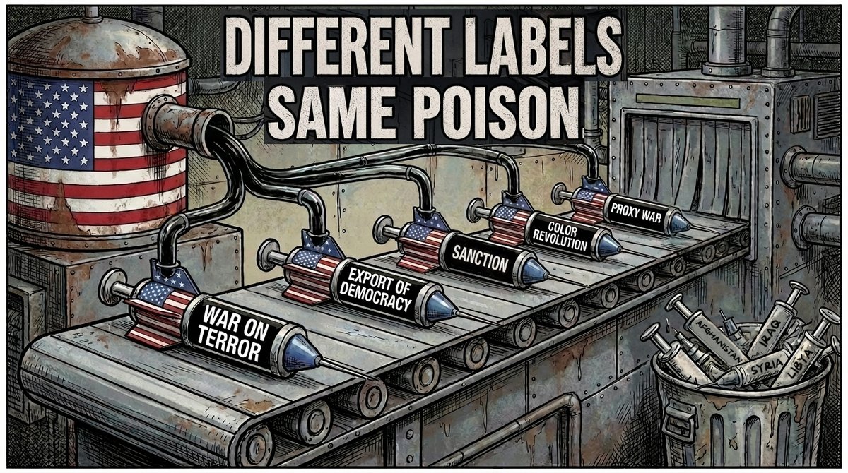 XHNews's tweet image. Different Labels, Same Poison.
#USA #War #Sanction