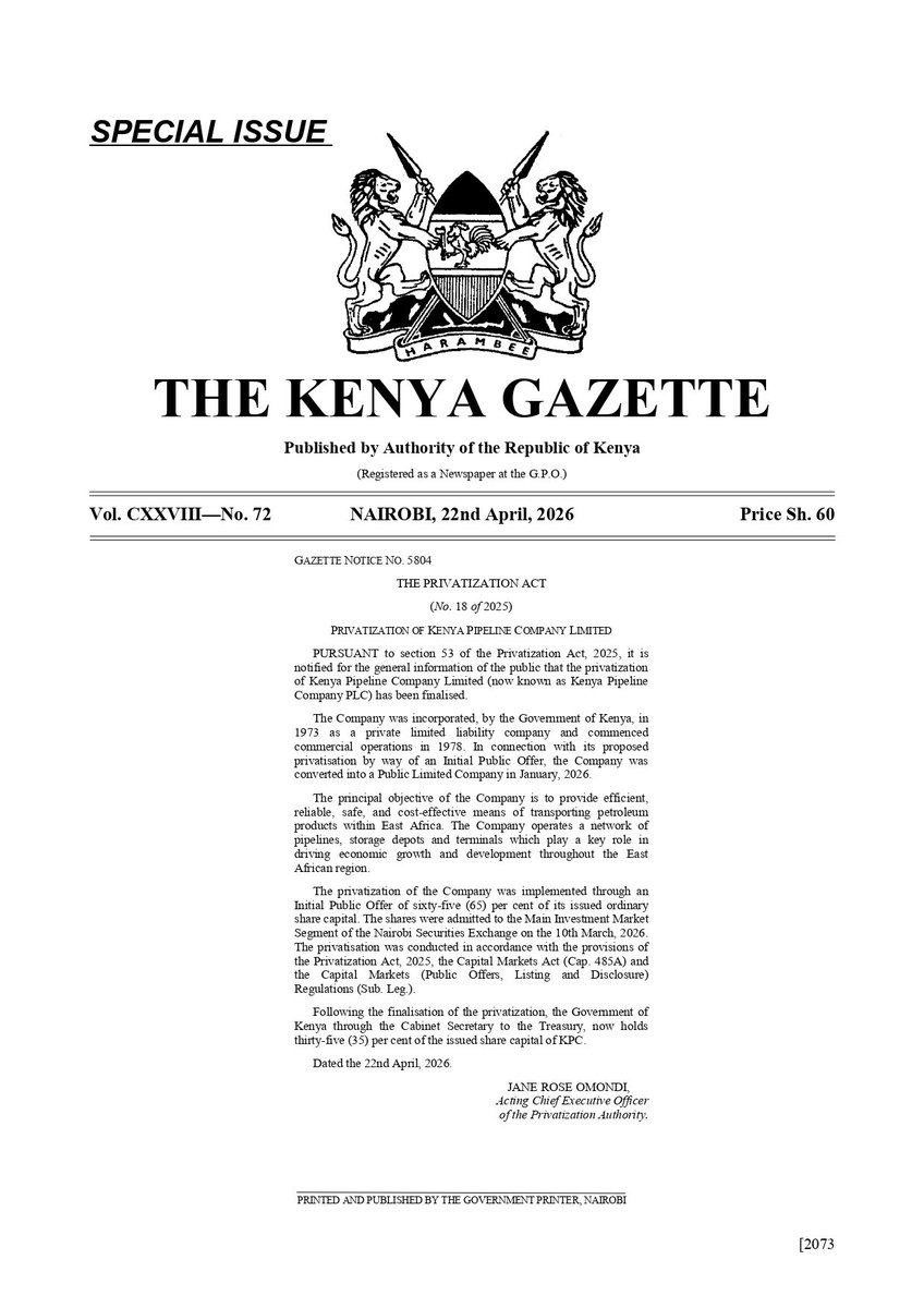 Kenya Pipeline Company PLC tweet media