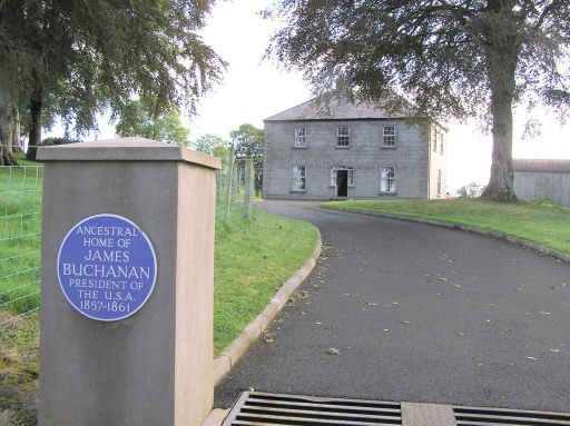 USAinNI's tweet photo. On This Day In History (1791), our 15th President James Buchanan was born. His parents emigrated from Drumragh near Omagh, eight years prior.  The Ulster American Folk Park located close-by does excellent work to promote our deep, shared history.   Great to connect with its General Manager John-Paul Coyle last week. #Freedom250 @NatMuseumsNI