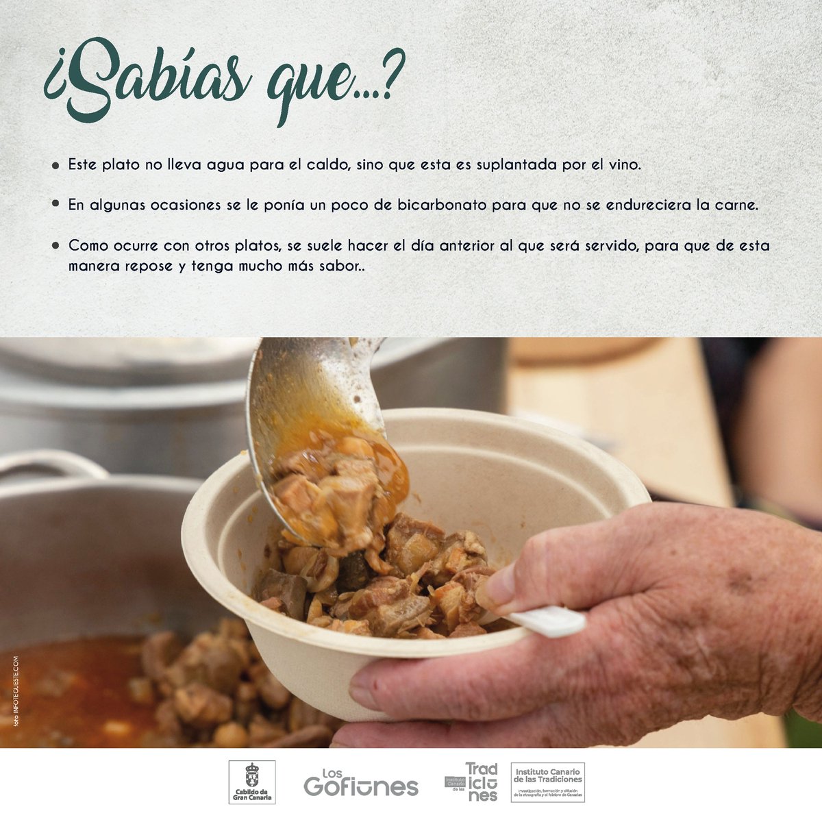 Toda fiesta tiene su sabor y su aroma, y es que en Tegueste no faltan en
estos días, su popular adobo.
#ictradiciones #adobodetegueste #gastronomía #tenerife #islascanarias #tradición <a href="/LosGofiones/">Los Gofiones</a>  <a href="/GranCanariaCab/">Cabildo Gran Canaria</a>