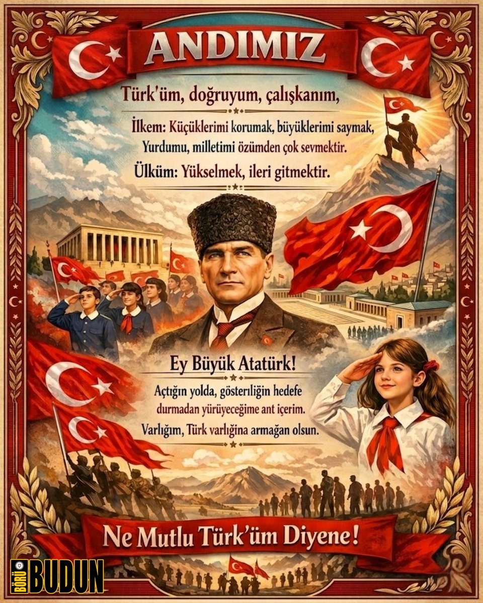 Dönemin Millî Eğitim Bakanı Reşit Galip, 23 Nisan 1933’te Çocuk Haftası açılışında kendi yazdığı Andımız’ı çocuklara okutmuş ve konuşmasında bu metni tekrar etmiştir.

İlk kez 1933’te oluşturulan Andımız, 1972 ve 1997’de değişiklikler görerek son hâlini almıştır.

Genel olarak