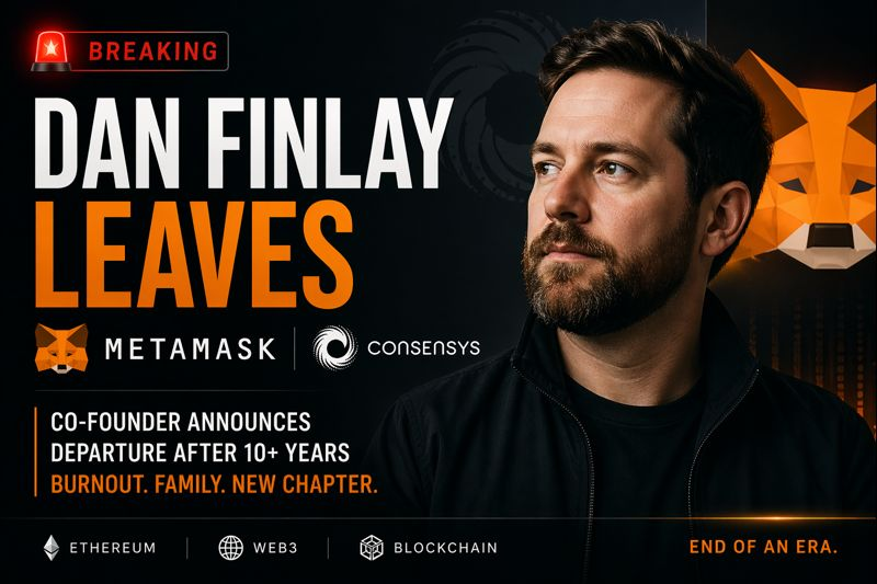 RealSumitArya_'s tweet image. Dan Finlay is stepping away from Consensys after 10+ years building MetaMask.

Burnout + family cited.

End of an era for Ethereum’s most iconic wallet.

#MetaMask #Web3