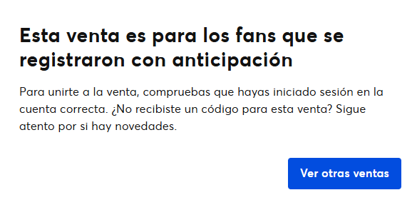 RGVylar's tweet photo. @TicketmasterES A mi no me deja, usando el mismo correo que el año pasado, he comprobado que mi correo este bien en el perfil y he intentado usar otro navegador en incognito, no hay manera https://t.co/OYvzHBHWXW