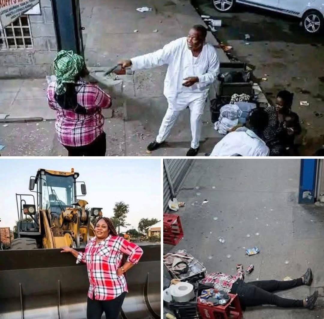 DjoletoT's tweet image. This  Zimbabwean Woman sold a South African man a plate of beef stew and Sadza( Pap)  at her roadside stall in Johannesburg. 

After eating her food, the man refused to pay her  R35. A small arguement ensued over non payment. The South African man got upset that an African
