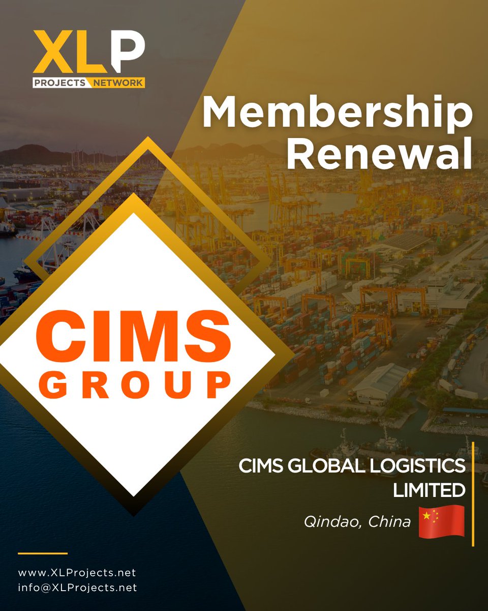 We are pleased to announce that CIMS GLOBAL LOGISTICS LMITED in China has renewed their membership to XLProjects!

#XLProjects #AINetworks #LogisticsNetwork #freightnetworks #heavylift #CIMSGLOBALLOGISTICSLMITED