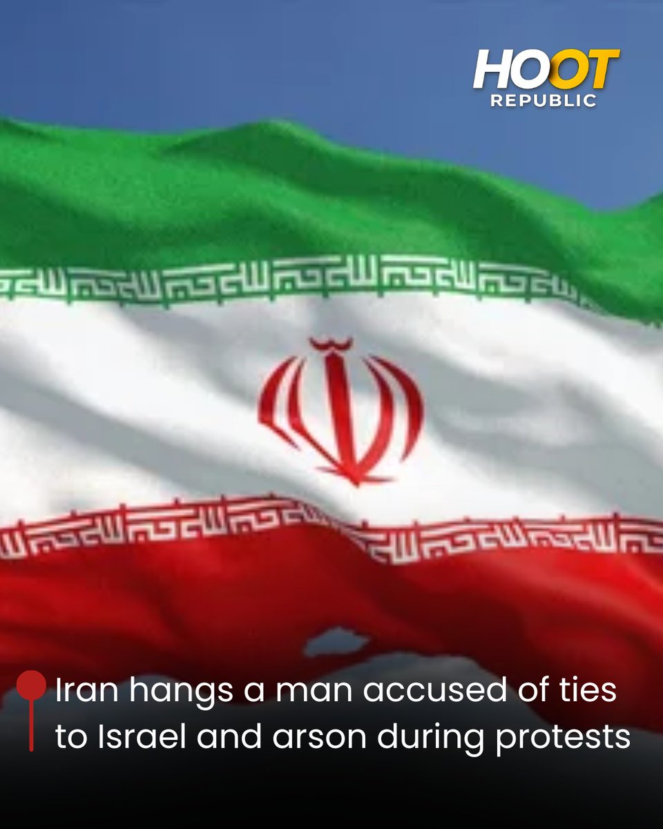 HootRepublic's tweet image. Iran has executed a man, identified as Amir Ali Mirjafari, after accusing him of having ties to Israel’s Mossad and committing arson at a mosque during January protests. He is the eighth person executed in relation to these demonstrations. 🇮🇷 

#Iran #Israel #WorldNews
